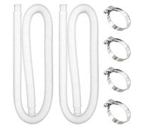 yotutun Tubi per Piscina 32mm, 2 Pezzi 1m, Tubi di Ricambio per Piscine con 4 Morsetti in Metallo, Tubo di Ricambio per Pompa Piscina, Pompe da Piscina per Piscine Fuori Terra