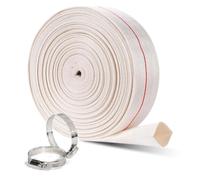 yotutun Tubo flessibile in tessuto 10 m x 32 mm, Tubo piatto con 2 clip per il collegamento a pompe sommergibili, accessori per pompe sommergibili, pompe per acqua