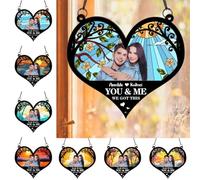You and Me We Got This Couple Suncatcher - Acchiappasole personalizzato con foto e nome a forma di cuore, per finestra, parete, auto, specchietto retrovisore in acrilico, decorazione da appendere