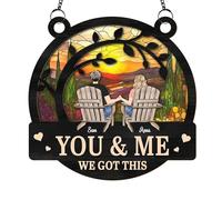 You and Me We Got This, ornamento per coppie, acchiappasole personalizzato da appendere alla finestra, ornamenti di San Valentino, acchiappasole per finestre, regali per coppie per lui e lei, idee