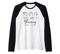 You Are a Blessing God Quote Blessed Christian Bible Verse Maglia con Maniche Raglan