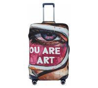 You are Art Woman with Glasses Graffiti Elastico Viaggio Bagagli Coperture Antipolvere Resistente ai Graffiti Valigia Protector Fit 22-24 Pollici