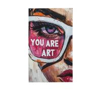 You Are Art Woman With Glasses Graffiti Yard House Flags, 0,9 x 1,5 m Stagione Auguri Banner con occhielli Indoor Outdoor Party Decorazioni per la casa