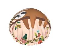 You Are Awesome - Cuffia da doccia con stampa bradipo - Cuffia riutilizzabile per capelli con protezione a doppio strato, traspirante e resistente per viaggi