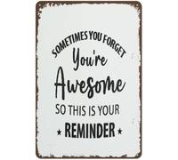You Are Awesome Inspirational Metal Sign for Kitchen Bar Garage Wall Decor 8 X 12