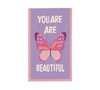You are Beautiful Text Butterfly Pink Minimal Yard House Flags, 0,9 x 1,5 m, striscione di auguri con occhielli per interni ed esterni, decorazioni per la casa