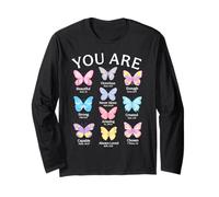 You Are Butterfly Beautiful Christian Religious Bibbia Verse Maglia a Manica