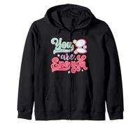 You Are Enough Retro 70s Daisy Affermazione positiva Felpa con Cappuccio