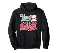 You Are Enough Retro 70s Daisy Affermazione positiva Felpa con Cappuccio