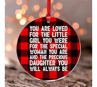 You Are Loved for The Little Girl You Were, ornamento rotondo per albero di Natale, ornamento per albero di Natale, in acrilico, per feste, decorazioni per albero di Natale