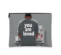 You Are Loved - Trousse da viaggio per cosmetici, moderna e minimalista, da donna, in tela, con cerniera, per uso quotidiano, Grigio, 7x9 Inch, Messaggio