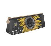 You are My Sunflower Print Triangle Leather Stationery Bag - Trousse per cosmetici, bianco, Taglia unica, Organizer per borse