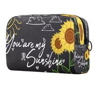 You are My Sunshine - Beauty case da donna, con girasole, borsa da viaggio per articoli da toeletta grande, pratica borsa organizer con cerniera, Multi, 18.5x7.5x13cm/7.3x3x5.1in, Beauty case
