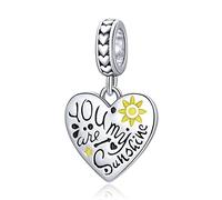 You are My Sunshine Charms per Donna in argento Sterling 925 con ciondolo a forma di cuore, per, per braccialetti e collane e braccialetti