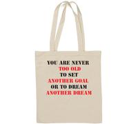 You are never too old Borsa tote in cotone naturale Bianco