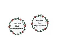 You Are Not Replaceable - Set di 2 spille smaltate per la consapevolezza della salute mentale, in lega, con ghirlanda floreale, regali ispiratori per amici e colleghi
