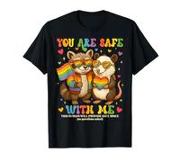 You Are Safe With Me Raccoon Pride Month LGBTQ Donne Uomini Maglietta