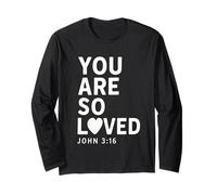You Are So Loved John 3:16 Versetto della Bibbia Cristiano Maglia a Manica