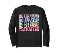 You Are Worthy Loved Needed Abbastanza Retro Tipografia Maglia a Manica