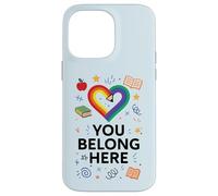 You Belong Here Rainbow Pencil Heart Pride Teacher LGBTQ+ Custodia per iPhone 14 Pro Max