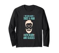You Can Always Trust A Man With Beard And Glasses Maglia a Manica