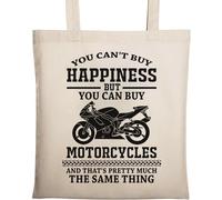 You Can't Buy Happiness But You Can Buy Motorcycles and That's The Same Thing - Borsa tote in cotone ecologico naturale beige