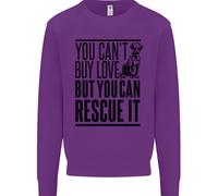 You Can'T Comprare Love Divertente Rescue Cucciolo Cane Bambini Felpa Maglione