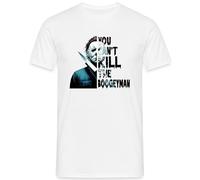 You Can't Kill The Boogeyman - Halloween Horror Design con maschera e coltello, motivo slasher spaventoso per gli appassionati di film culto e Halloween Uomo T-Shirt, bianco, XL