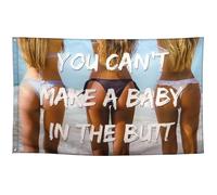 You Cant Make A Baby In The Butt Flag Cool Funny Flags For Room Guys Meme Bandiere Banner 9,6 x 1,5 m College Dormitorio Camera Da Letto Parete Uomo Grotta Ragazze Frat Indoor Outdoor