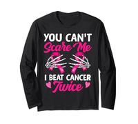 You Can't Scare Me I Beat Cancer Twice Nastro Cancro Al Seno Maglia a Manica