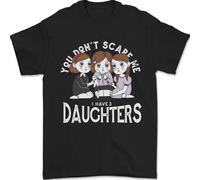 You Can'T Scare Me I Have Figlie Festa Della Mamma T-Shirt 100% Cotone