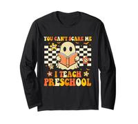 You Can't Scare Me I Teach Prescolare Divertente Halloween Insegnante Maglia a Manica