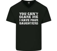 You Can'T Spaventare Quattro Figlie Padri Giorno Uomo Scollo A V Cotone T-Shirt