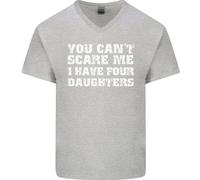 You Can'T Spaventare Quattro Figlie Padri Giorno Uomo Scollo A V Cotone T-Shirt