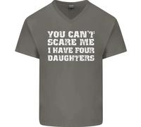 You Can'T Spaventare Quattro Figlie Padri Giorno Uomo Scollo A V Cotone T-Shirt