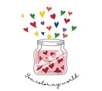 You Color My World: A Whimsical Jar of Hearts Notebook for Creative Thoughts, Gratitude & Notes | Colorful Heart Journal for Everyday Love
