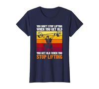 You Don't Stop Lifting When You Get Old - Weightlifting Maglietta, Donna, Navy, XS