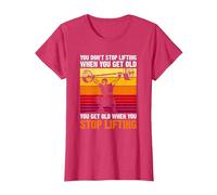 You Don't Stop Lifting When You Get Old - Weightlifting Maglietta, Donna, Rosso mélange, 3XL