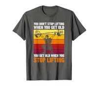 You Don't Stop Lifting When You Get Old - Weightlifting Maglietta, Uomo, Asfalto, 5XL