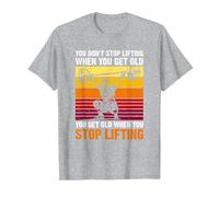 You Don't Stop Lifting When You Get Old - Weightlifting Maglietta, Uomo, Grigio Melange, 5XL