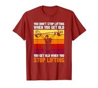 You Don't Stop Lifting When You Get Old - Weightlifting Maglietta, Uomo, Mirtillo Rosso, S