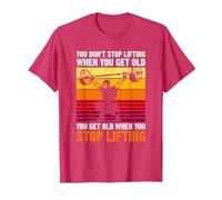 You Don't Stop Lifting When You Get Old - Weightlifting Maglietta, Uomo, Rosso mélange, XXL