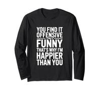 You Find It Offensive I Find It Funny Humor Citazione Maglia a Manica