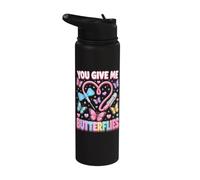 You Give Me Butterflies Phlebotomy Love Phlebotomist Stainless Steel Insulated Water Bottle