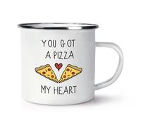 You Got A Pizza My Heart Rétro Smalto Tazza - Valentines Day Divertente