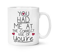 You Had Me Al Adatte Uso Di You'Re 284ml Tazza Insegnante Grammatica Valentines