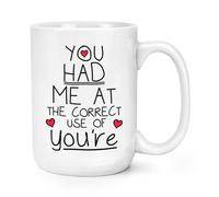 You Had Me Al Adatte Uso Di You'Re 426ml Grande Tazza Insegnante Grammatica Love