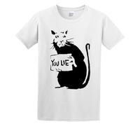 You Lie Rat Banksycool Street Art Graffiti Hipster Mens Short Sleeve White L
