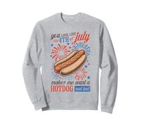 You Look Like the 4th of Luglio Hotdog Divertente Patriotic Retro Felpa