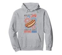 You Look Like the 4th of Luglio Hotdog Divertente Patriotic Retro Felpa con Cappuccio